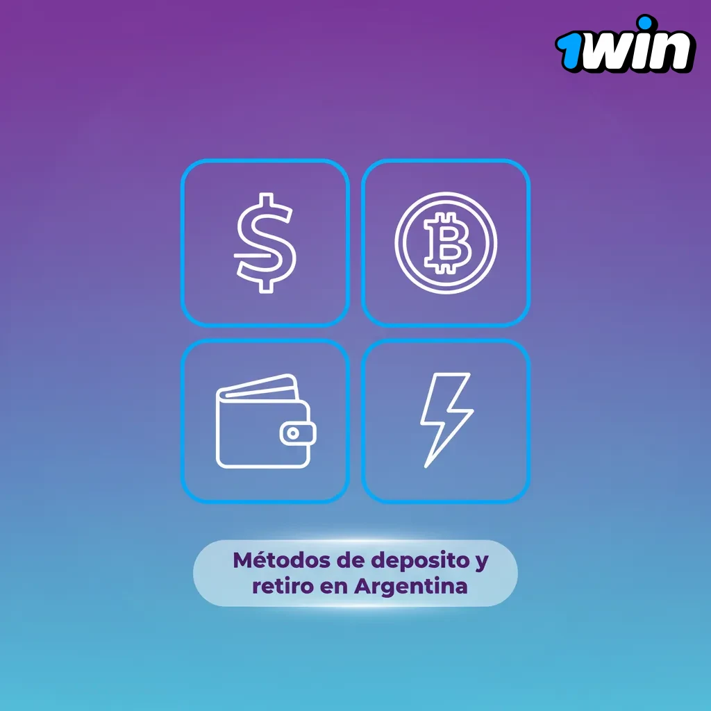 Iconos de métodos de depósito y retiro en Argentina: Visa, Mastercard, transferencias, Apple/Google Pay y cripto Bitcoin etc.