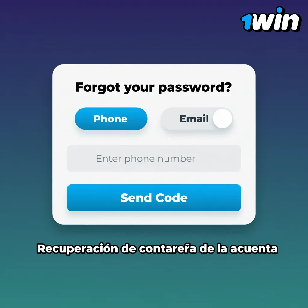 Pantalla de recuperación de contraseña: ¿Olvidaste tu contraseña?, vía email o SMS, ingreso de código y nueva clave.
