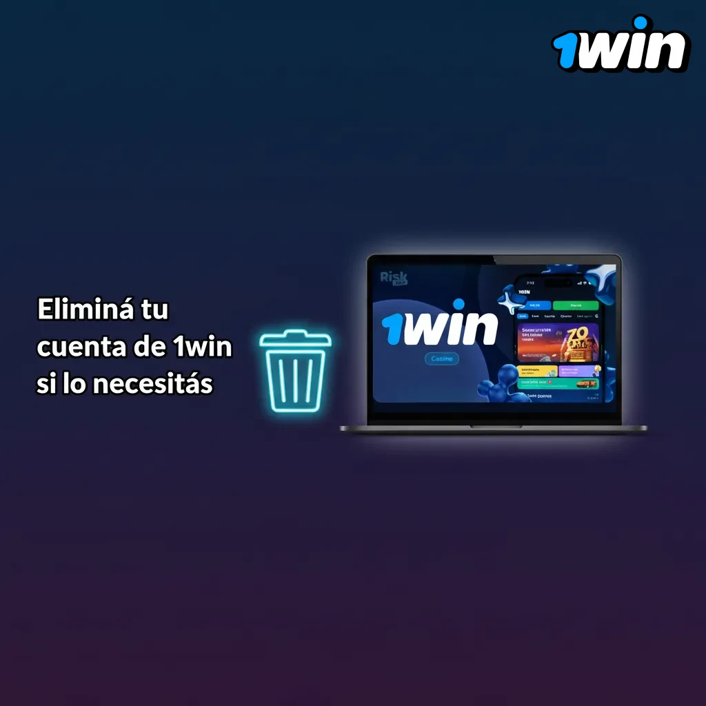 Ilustración de cierre de cuenta 1win: inicia sesión, solicita cierre o autoexclusión, valida email y retira saldos.