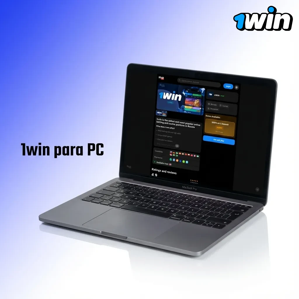 1win desktop client for PC showing installation steps and features for Windows and macOS gaming platform